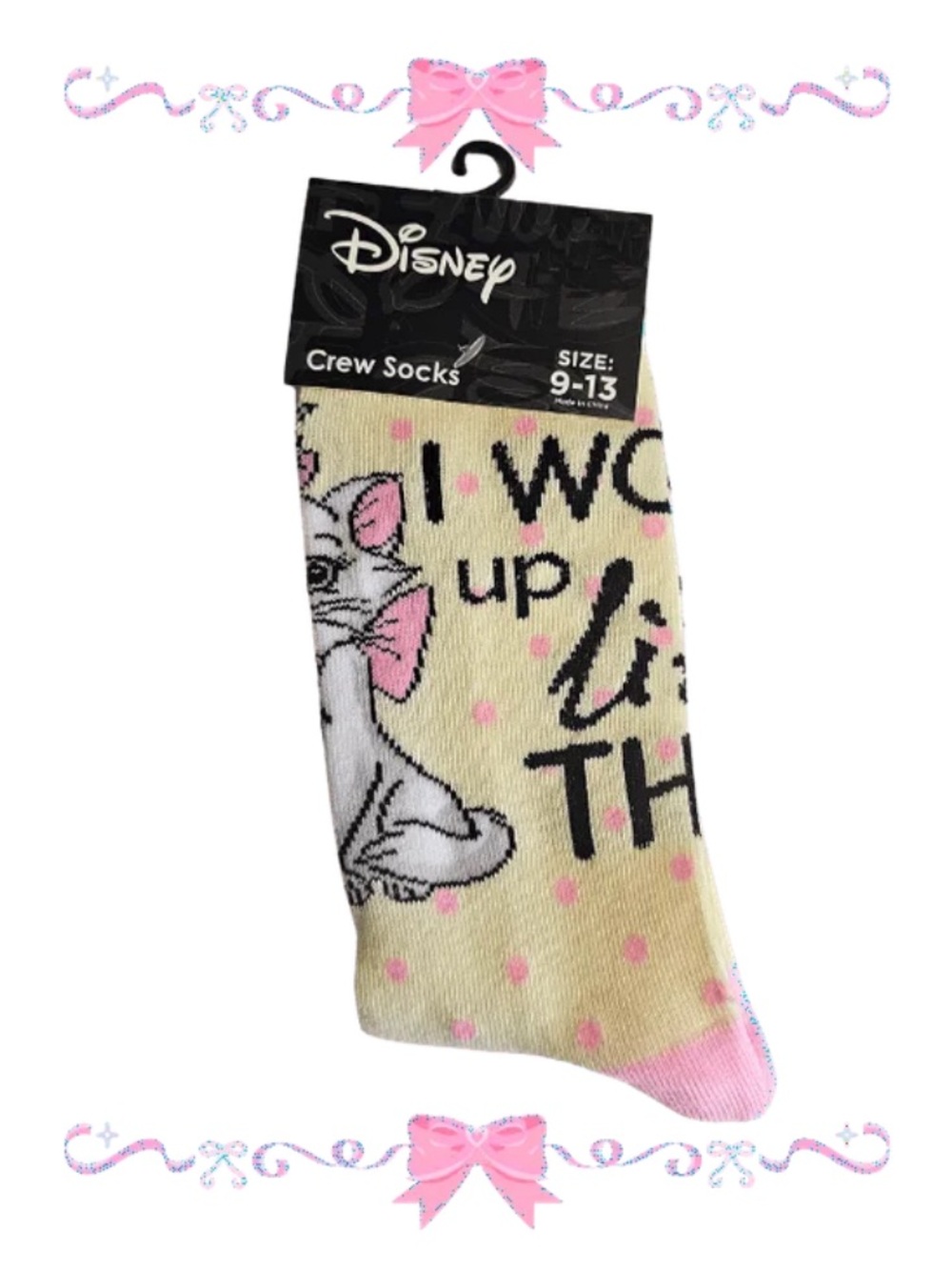 Disney The Aristocats 1 Pair Crew Socks.